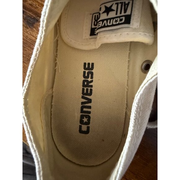 Converse All Star White Canvas Low Cut Sneakers Womens Size 7 Lace Up - Picture 8 of 10